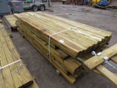 LARGE PACK OF TREATED TIMBER POSTS MAINLY 2" X 2" @ 1.8-2.7M LENGTH APPROX ABOUT 200NO LENGTHS IN T