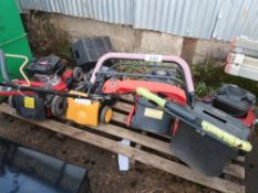 PALLET CONTAINING 4 NO ASSORTED LAWNMOWERS. THIS LOT IS SOLD UNDER THE AUCTIONEERS MARGIN SCHEM