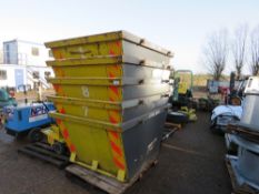5 X CHAIN LIFT WASTE SKIPS, 2 YARD CAPACITY. DIRECT FROM LOCAL COMPANY WHO ARE DOWNSIZING.