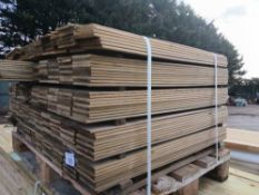 PALLET OF HIT AND MISS TREATED TIMBER CLADDING BOARDS: 0.83M LENGTH X 100MM WIDTH APPROX.