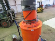 FREDDY 110VOLT POWERED LARGE CAPACITY INDUSTRIAL VACUUM, PIPES INSIDE AS SHOWN.