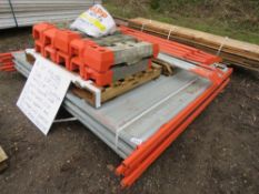 6NO EXTRA TALL SOLID SITE FENCE PANELS 2.4M HEIGHT WITH FEET, BRACES AND CLIPS AS SHOWN. THIS LOT
