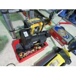 ASSORTED TOOLS INCLUDING CARPET KNEE BAR, RADIO, DRILL ETC. THIS LOT IS SOLD UNDER THE AUCTIONEERS