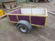 SINGLE AXLED CAR TRAILER 1.2M XX 1.7M APPROX. THIS LOT IS SOLD UNDER THE AUCTIONEERS MARGIN SCHEM