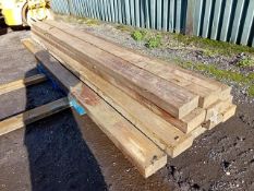 13no lengths of timber 6" x 3" approx @ 127" 3.2m length approx.