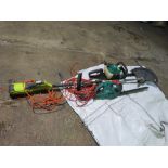 ELECTRIC STRIMMER, PETROL HEDGE CUTTER AND ELECTRIC HEDGE CUTTER. THIS LOT IS SOLD UNDER THE AUCT