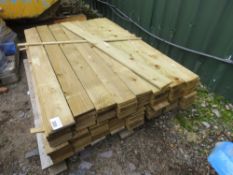 SMALL PACK OF TREATED FEATHER EDGE CLADDING BOARDS: 1.35M LENGTH X 100MM WIDTH APPROX. THIS LOT