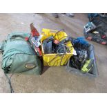 BACKPACK TENT AND ASSORTED TOOLS. SOURCED FROM COMPANY LIQUIDATION.