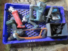 4 X BATTERY TOOL BODIES PLUS A HAND SAW ETC. THIS LOT IS SOLD UNDER THE AUCTIONEERS MARGIN SCHEME
