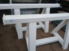 PAIR OF EXTRA HEAVY DUTY TRESTLE STANDS. 1M WORKING HEIGHT X 2M LENGTH APPROX.
