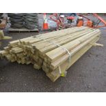 LARGE BUNDLE OF TIMBER POSTS 2.7M LENGTH 55MM X 45MM APPROX, 100NO APPROX IN TOTAL.