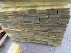 LARGE PACK OF TREATED FEATHER EDGE TIMBER CLADDING BOARDS MIXED LENGTHS 1.65M LENGTH X 100MM WIDTH A