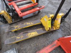 2 X MANUAL PALLET TRUCKS, CONDITION UNKNOWN. SOURCED FROM COMPANY LIQUIDATION.