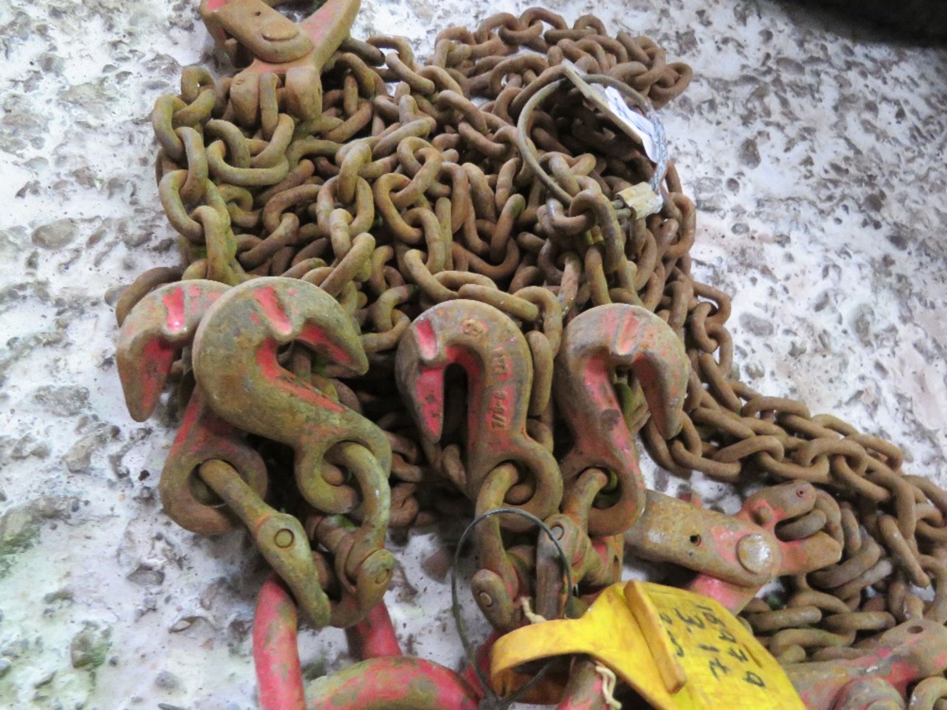 4 LEGGED LIFTING CHAINS WITH SHORTENERS, 9FT OVERALL LENGTH APPROX. - Image 3 of 3