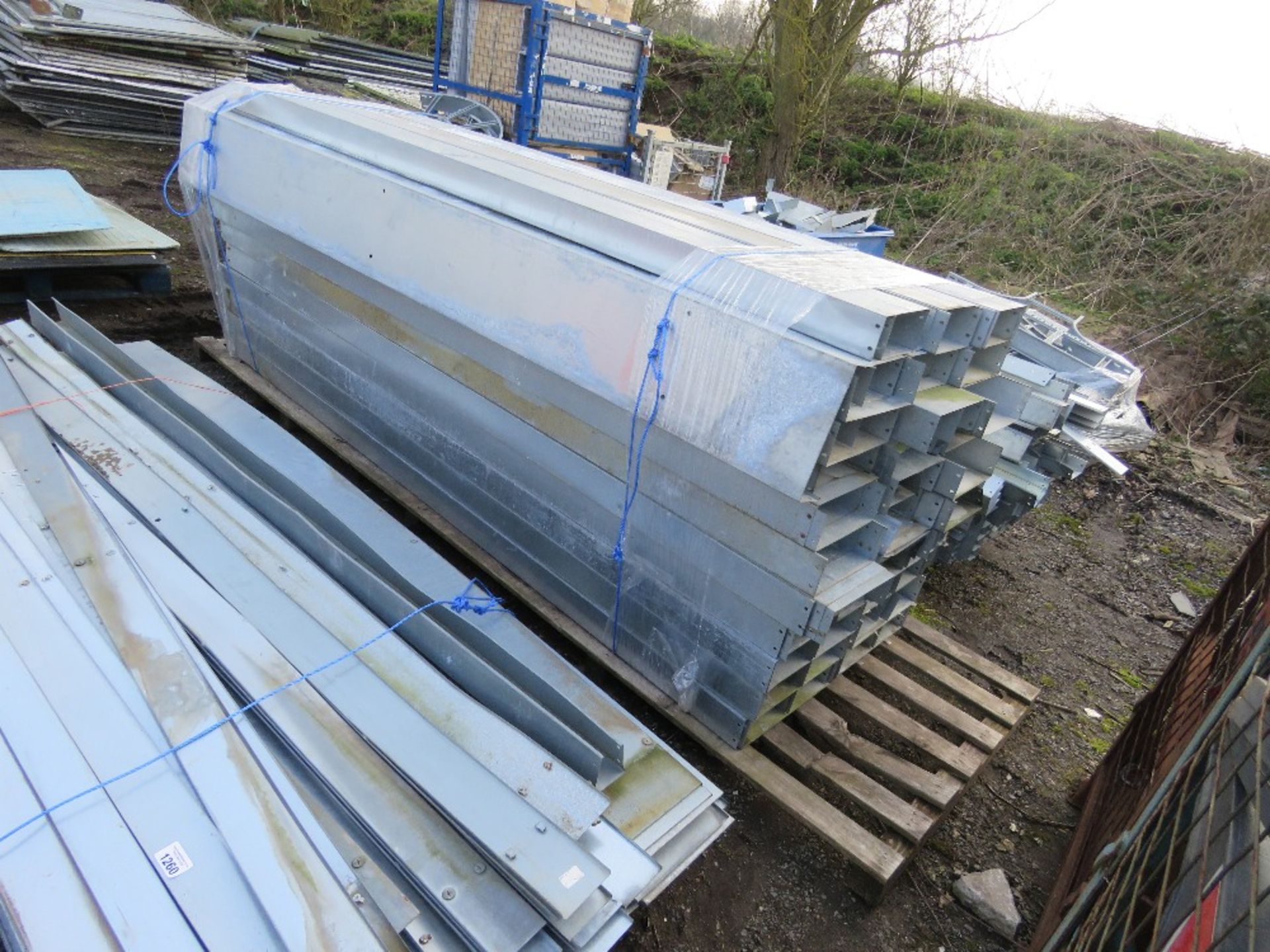 LARGE QUANTITY OF METAL DUCTING PARTS INCLUDING DUCTS AT 9FT LENGTH APPROX. SOURCED FROM COMPANY LIQ