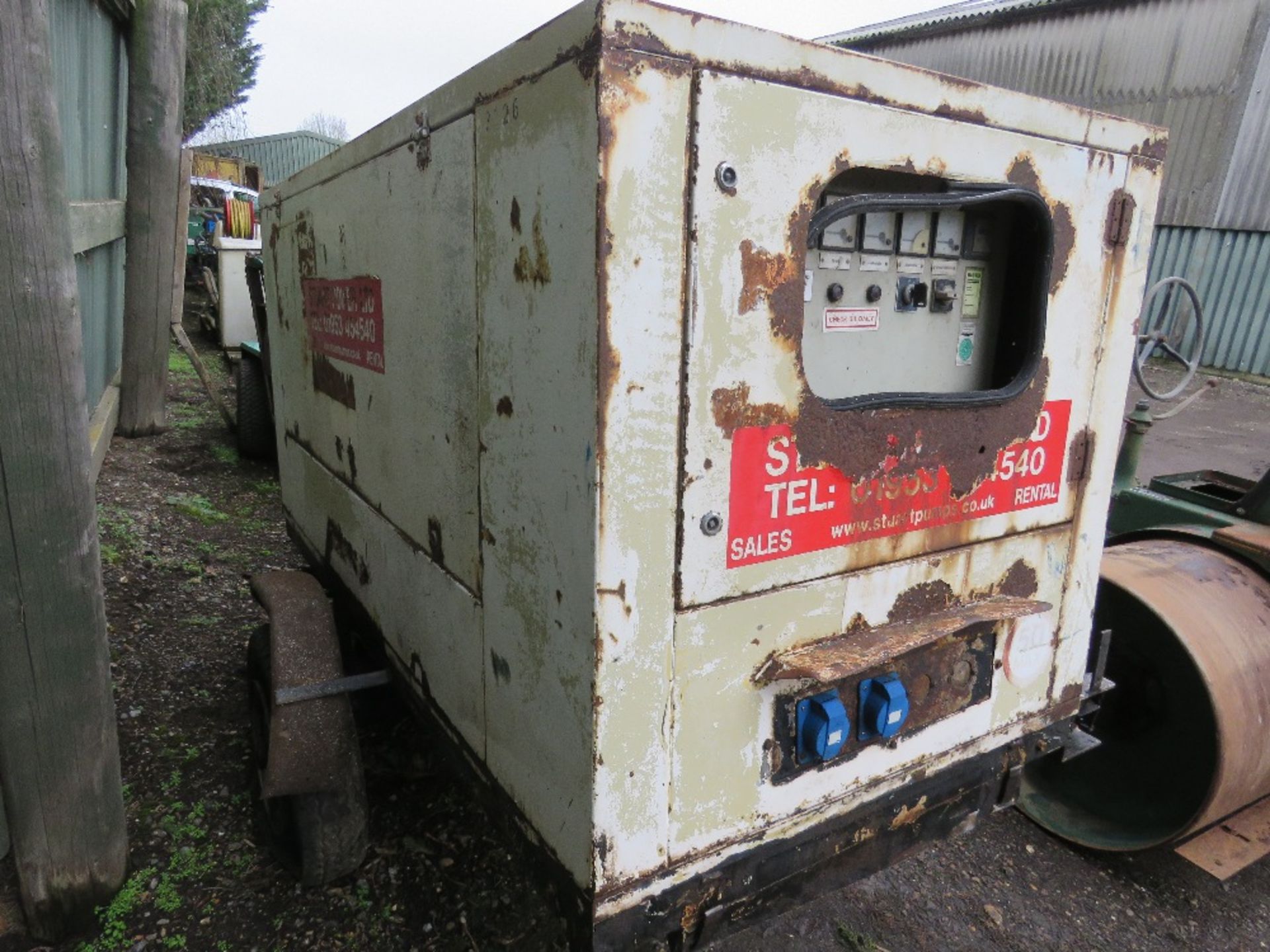 HATZ DIESEL ENGINED 20KVA TOWED GENERATOR SET, LEROY SOMER BACKEND FITTED. SOURCED FROM FARM CLOSURE - Image 5 of 9