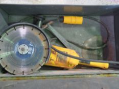 DEWALT 110VOLT ANGLE GRINDER IN A CASE. THIS LOT IS SOLD UNDER THE AUCTIONEERS MARGIN SCHEME, THE