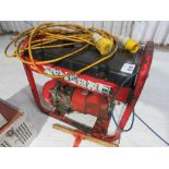 DUAL VOLTAGE PETROL ENGINED GENERATOR WITH AN EXTENSION LEAD OWNER RETIRING. THIS LOT IS SOLD UND