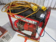 DUAL VOLTAGE PETROL ENGINED GENERATOR WITH AN EXTENSION LEAD OWNER RETIRING. THIS LOT IS SOLD UND