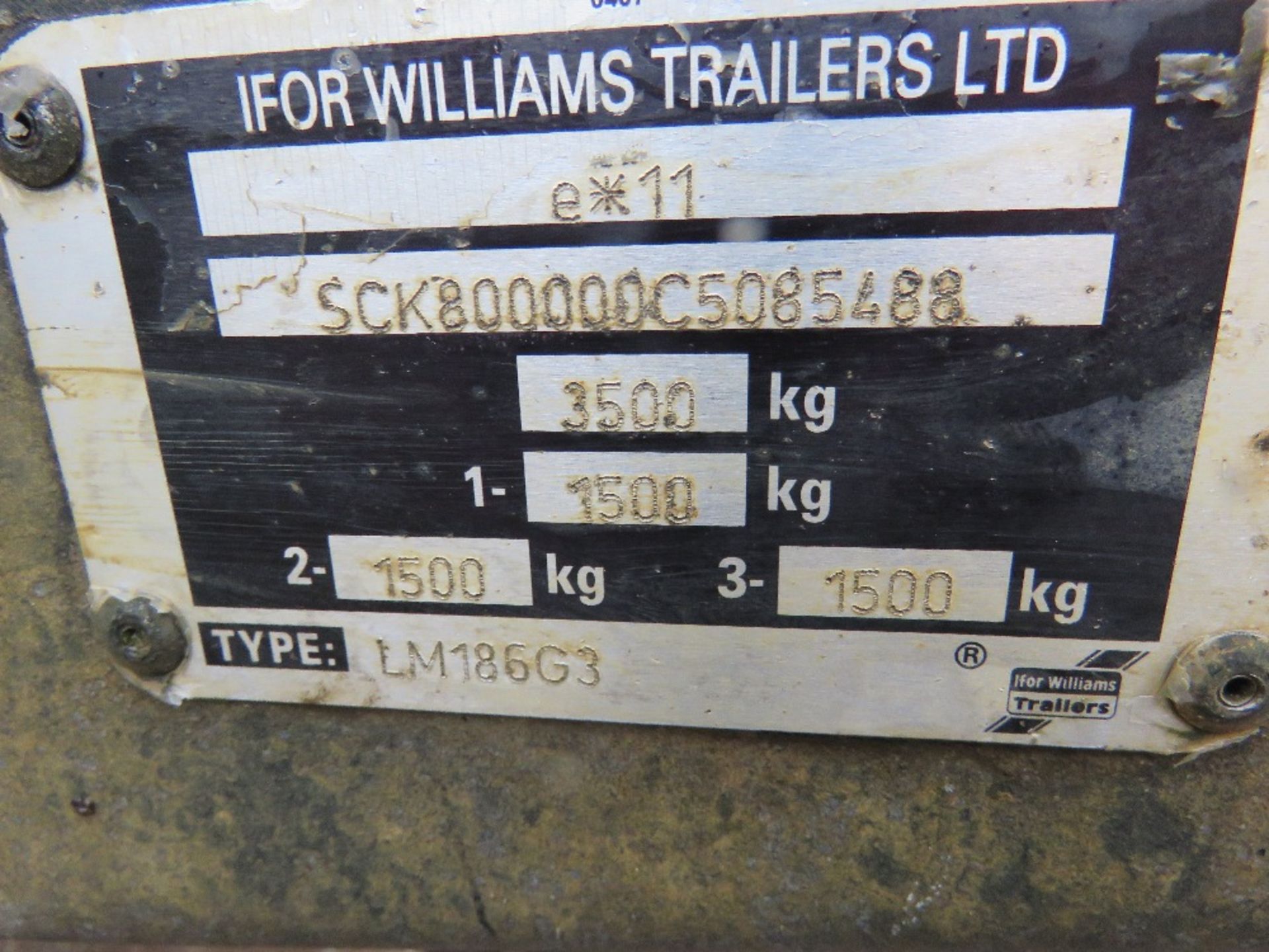 IFOR WILLIAMS LM186G3 TRIAXLED PLANT TRAILER. 18FT LENGTH X 6FT WIDTH WITH SIDES. SN:SCK800000C50854 - Image 13 of 13