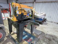 DEWALT DW729K SLIDING HEAD SAWBENCH, 3 PHASE, PLUS AND EXTRACTOR UNIT.....THIS LOT IS SOLD UNDER THE