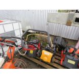 PALLET CONTAINING 4 NO ASSORTED LAWNMOWERS. THIS LOT IS SOLD UNDER THE AUCTIONEERS MARGIN SCHEM