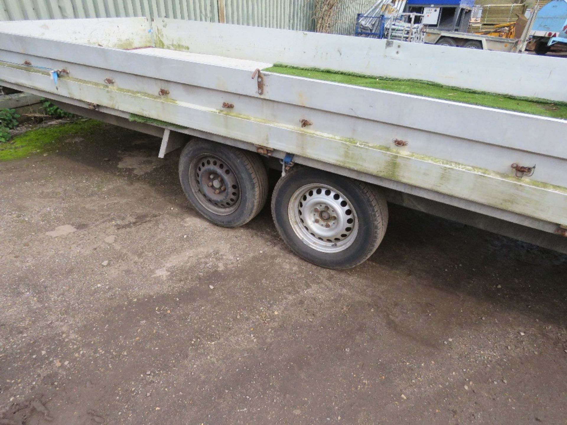 PUNZMANN TWIN AXLED LONG BED TRAILER, 20FT X 7FT BED APPROX WITH DROP SIDES. - Image 6 of 8