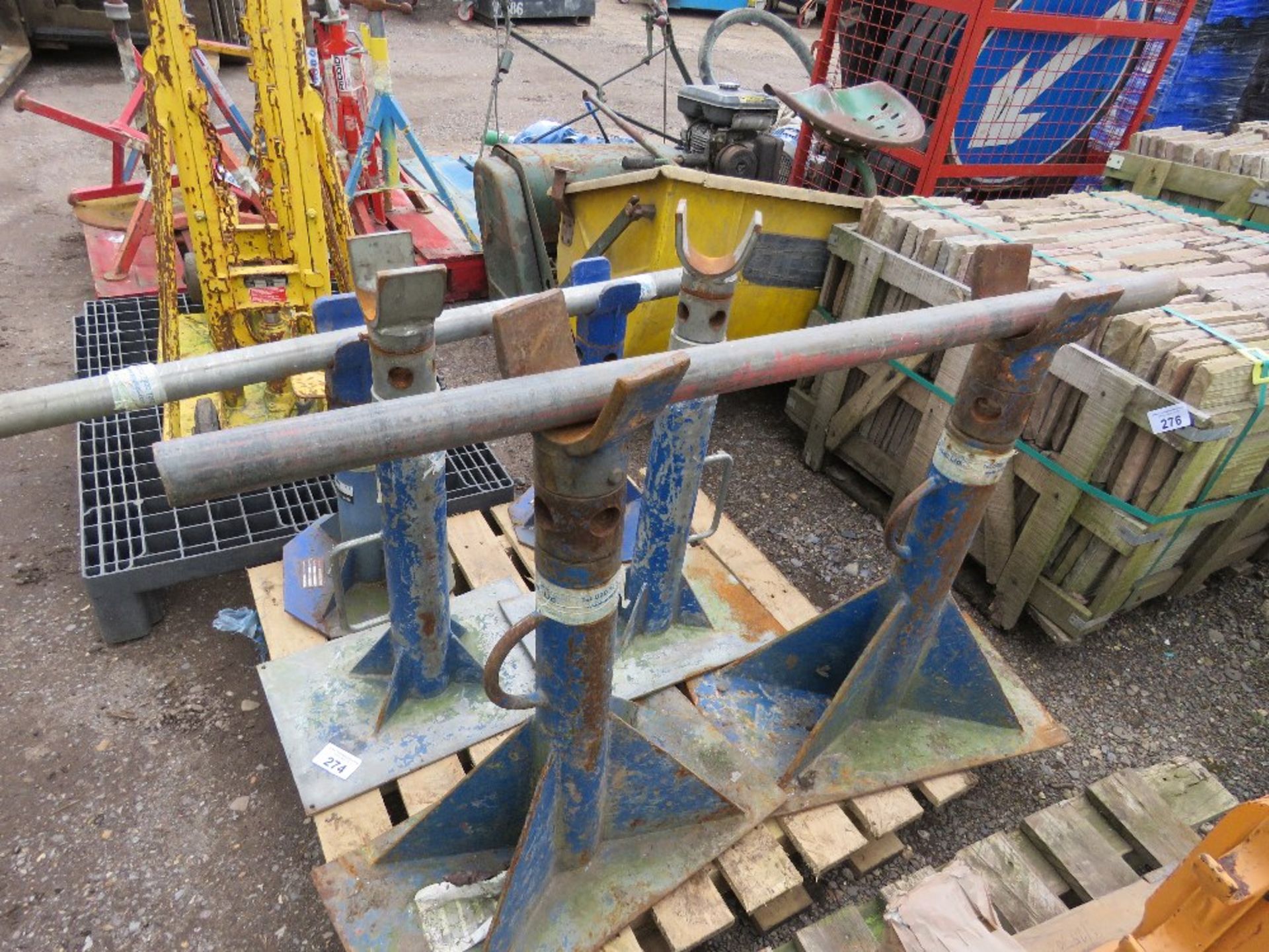 6NO HEAVY DUTY CABLE DRUM STANDS PLUS ONE SOLID POLE AND A HOLLOW POLE. SOURCED FROM COMPANY LIQUID - Image 2 of 3