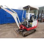 TAKEUCHI TB216 RUBBER TRACKED MINI EXCAVATOR YEAR 2020 BUILD. WITH ONE BUCKET, EXPANDING TRACKS SN