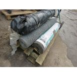 PALLET CONTAINING 5NO ROLLS OF WIRE NETTING, MEMBRANE, FELT ETC. THIS LOT IS SOLD UNDER THE AUCTI