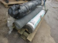 PALLET CONTAINING 5NO ROLLS OF WIRE NETTING, MEMBRANE, FELT ETC. THIS LOT IS SOLD UNDER THE AUCTI