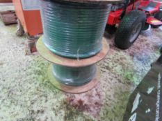 2 X ROLLS OF GREEN COAXIAL CABLE.