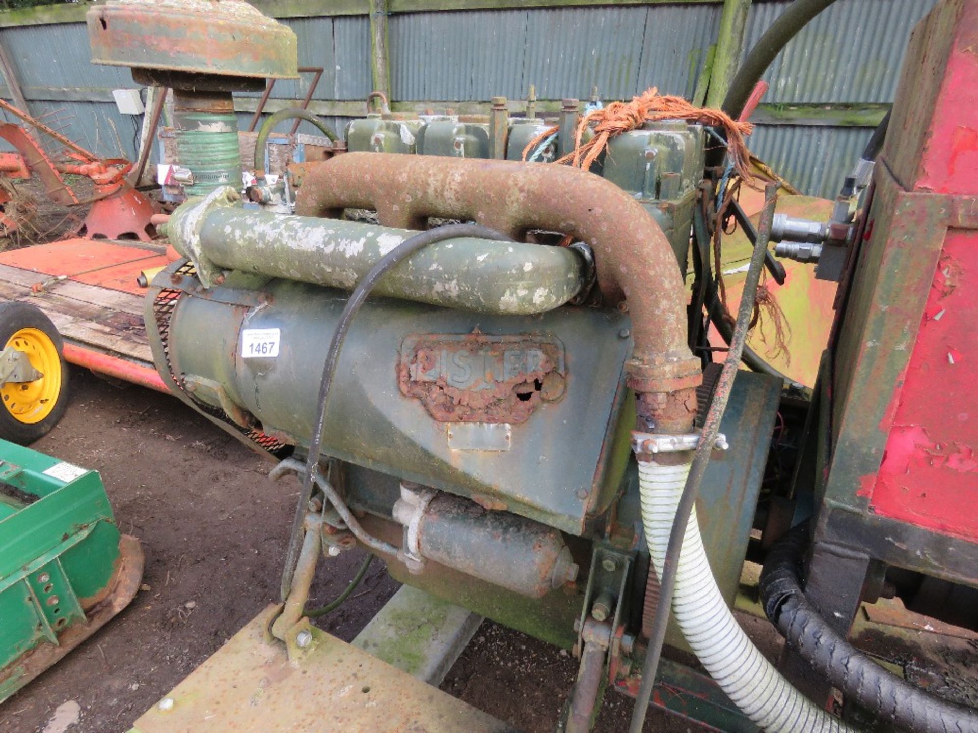 LISTER 4 CYLINDER ENGINED HYDRAULIC POWER PACK ON SKID FRAME. - Image 6 of 8