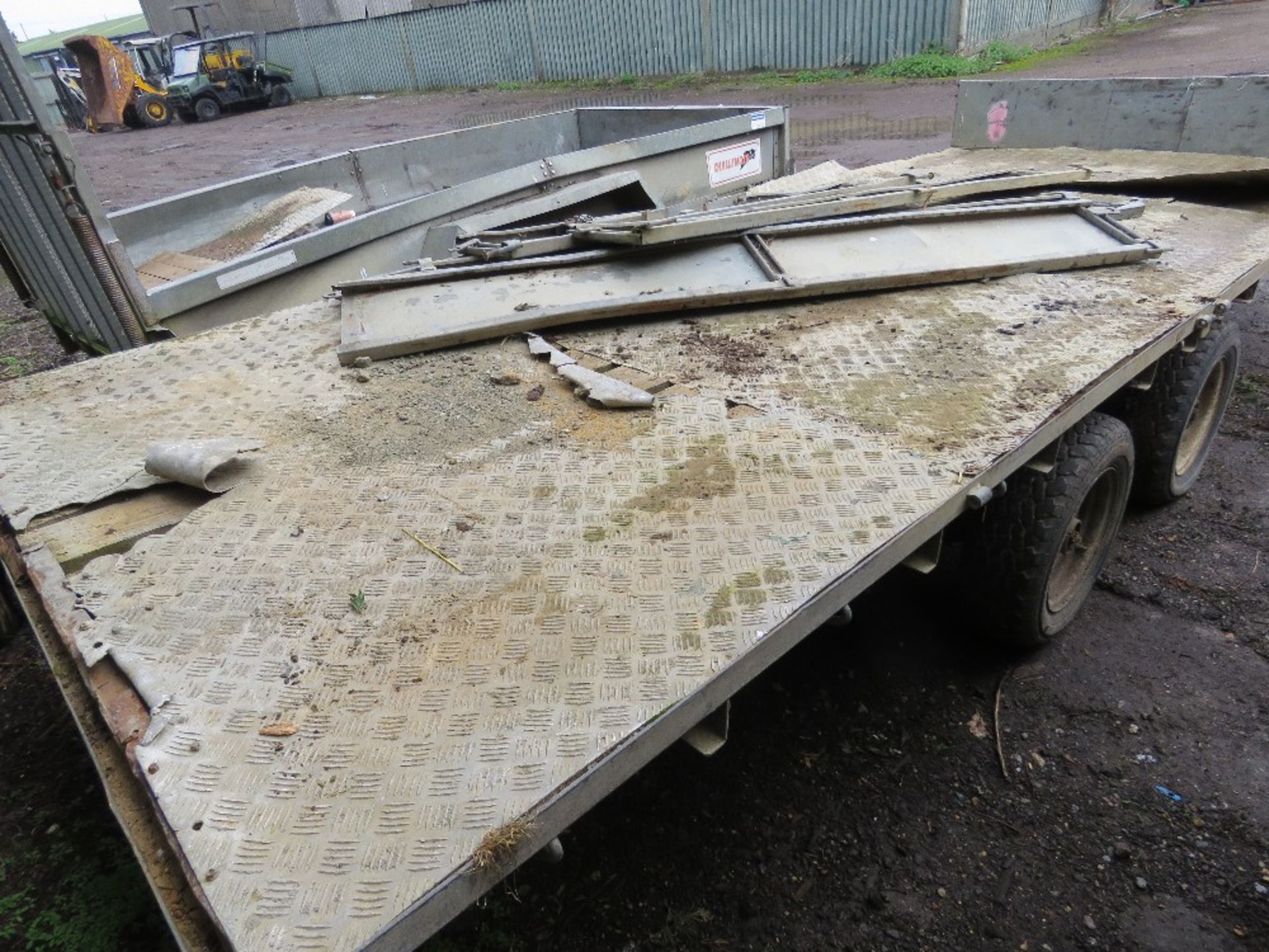 IFOR WILLIAMS TWIN AXLED LM166G FLAT BED PLANT TRAILER. SOURCED FROM FARM CLOSURE / LIQUIDATION. - Image 6 of 7