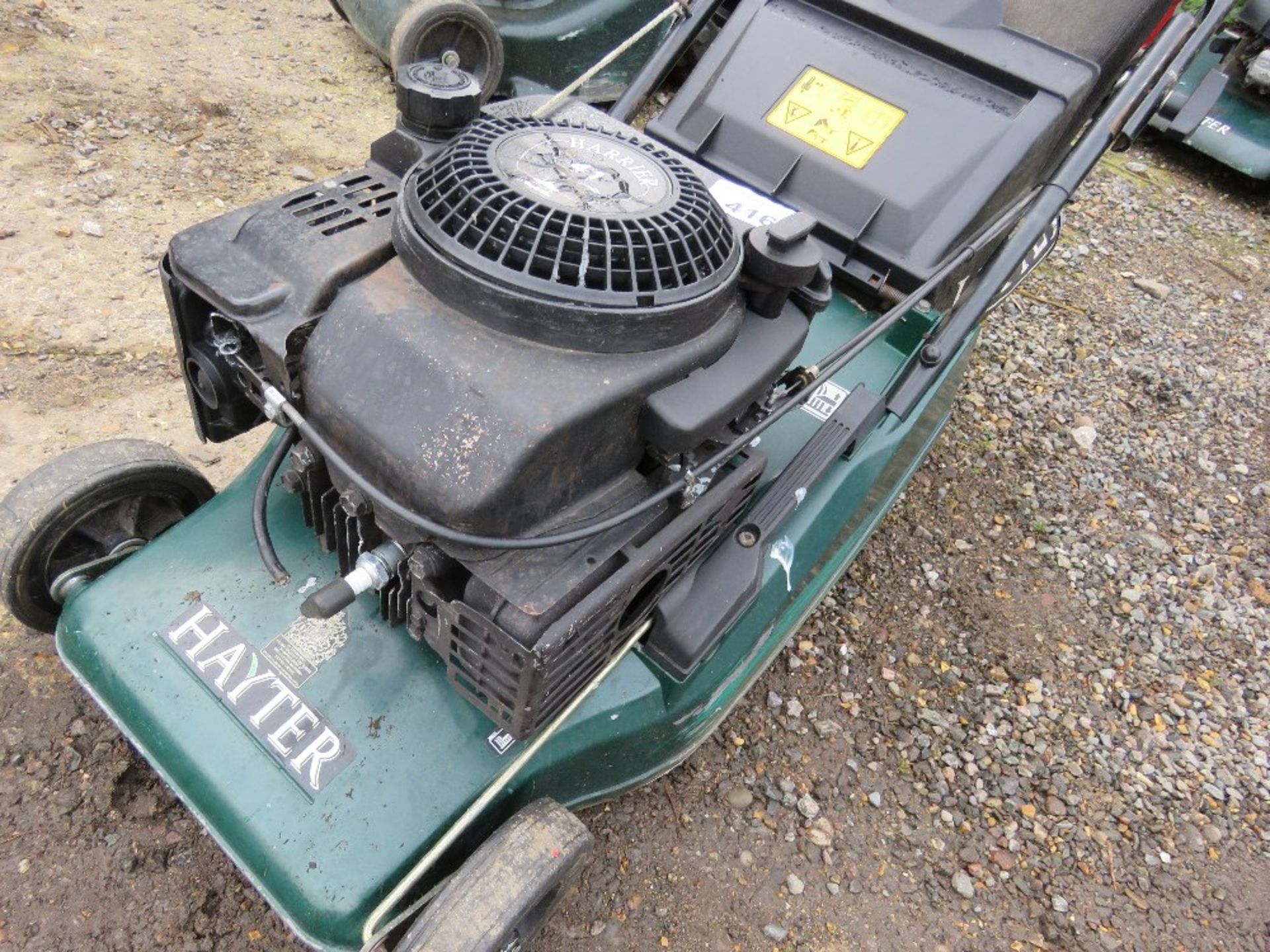 HAYTER HARRIER 41 PETROL ENGINE ROLLER MOWER, NO COLLECTOR.....THIS LOT IS SOLD UNDER THE AUCTIONEER