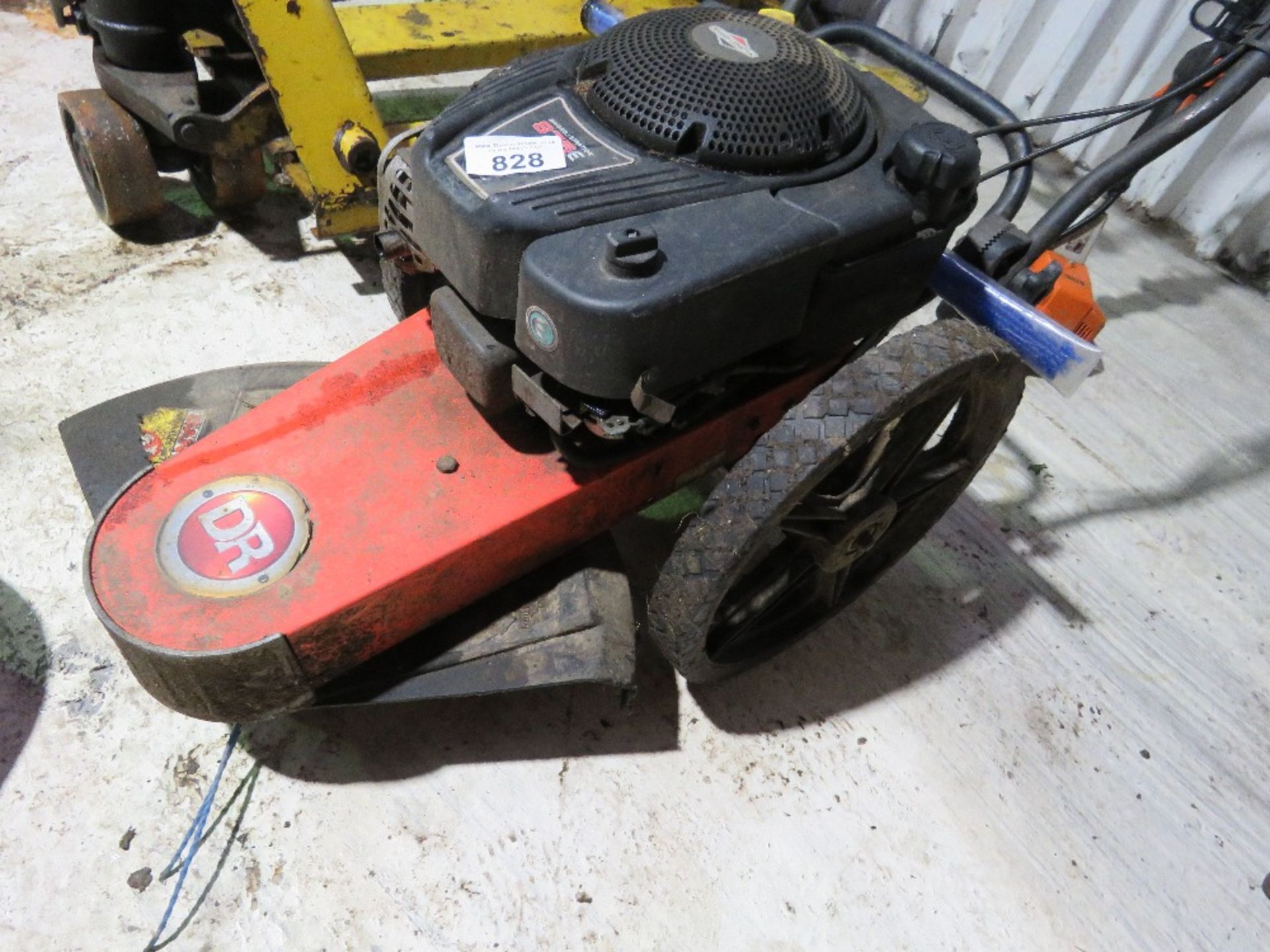 DR HEAVY DUTY PUSH ALONG STRIMMER WITH SPARE CORDS.....THIS LOT IS SOLD UNDER THE AUCTIONEERS MARGIN