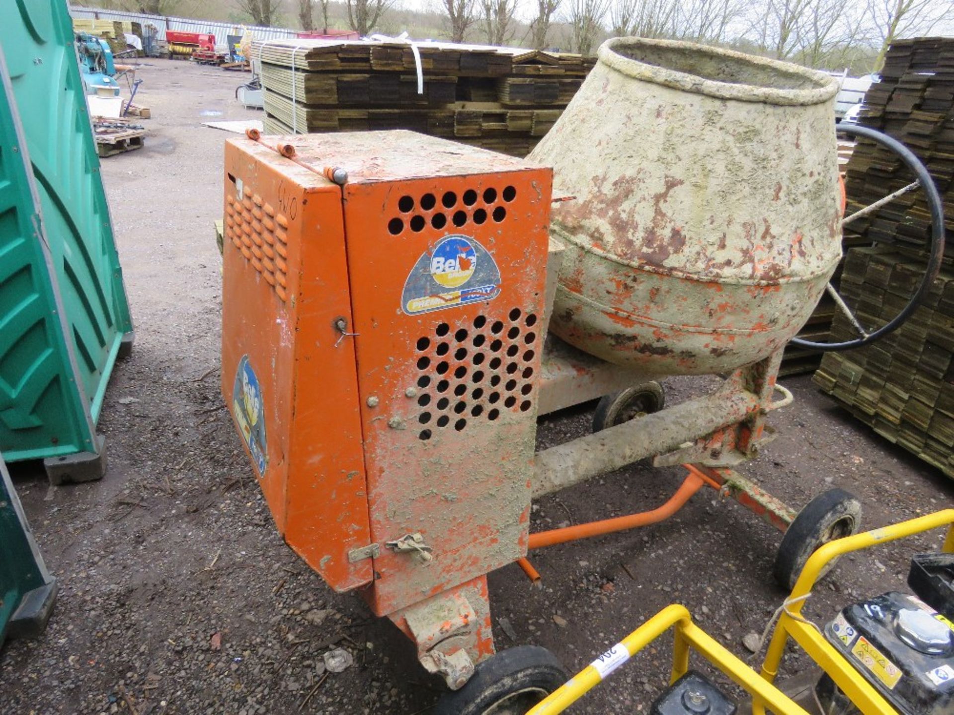 BELLE 100XT ELECTRIC 110VOLT POWERED SITE CEMENT MIXER, RECENTLY WORKING, SURPLUS TO REQUIREMENTS. - Image 2 of 4