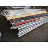 QUANTITY OF DOUBLE WIDTH SCAFFOLD TOWER PARTS: 6NO FRAMES, 4 NO BOARDS PLUS POLES AS SHOWN.