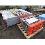 12NO SOLID HERAS TYPE SITE PANELS 1.8M HEIGHT X 2.15M WIDTH APPROX WITH FEET AND WIND BRACES AS SHOW