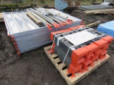 12NO SOLID HERAS TYPE SITE PANELS 1.8M HEIGHT X 2.15M WIDTH APPROX WITH FEET AND WIND BRACES AS SHOW