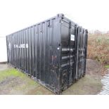 SECURE SHIPPING CONTAINER STORE 20FT LENGTH WITH SOME CONTENTS AND A RACK. . SOURCED FROM COMPANY LI