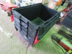 4NO HEAVY DUTY FOLDING LID STORAGE BOXES.....THIS LOT IS SOLD UNDER THE AUCTIONEERS MARGIN SCHEME, T