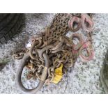 4 LEGGED LIFTING CHAINS WITH SHORTENERS, 19FT OVERALL LENGTH APPROX.