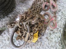 4 LEGGED LIFTING CHAINS WITH SHORTENERS, 19FT OVERALL LENGTH APPROX.