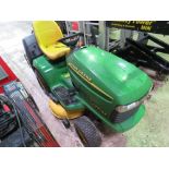 JOHN DEERE LTR155 RIDE ON LAWNMOWER. WHEN TESTED WAS SEEN TO RUN, DRIVE AND MOWER ENGAGED. ....THIS