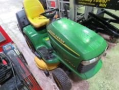 JOHN DEERE LTR155 RIDE ON LAWNMOWER. WHEN TESTED WAS SEEN TO RUN, DRIVE AND MOWER ENGAGED. ....THIS