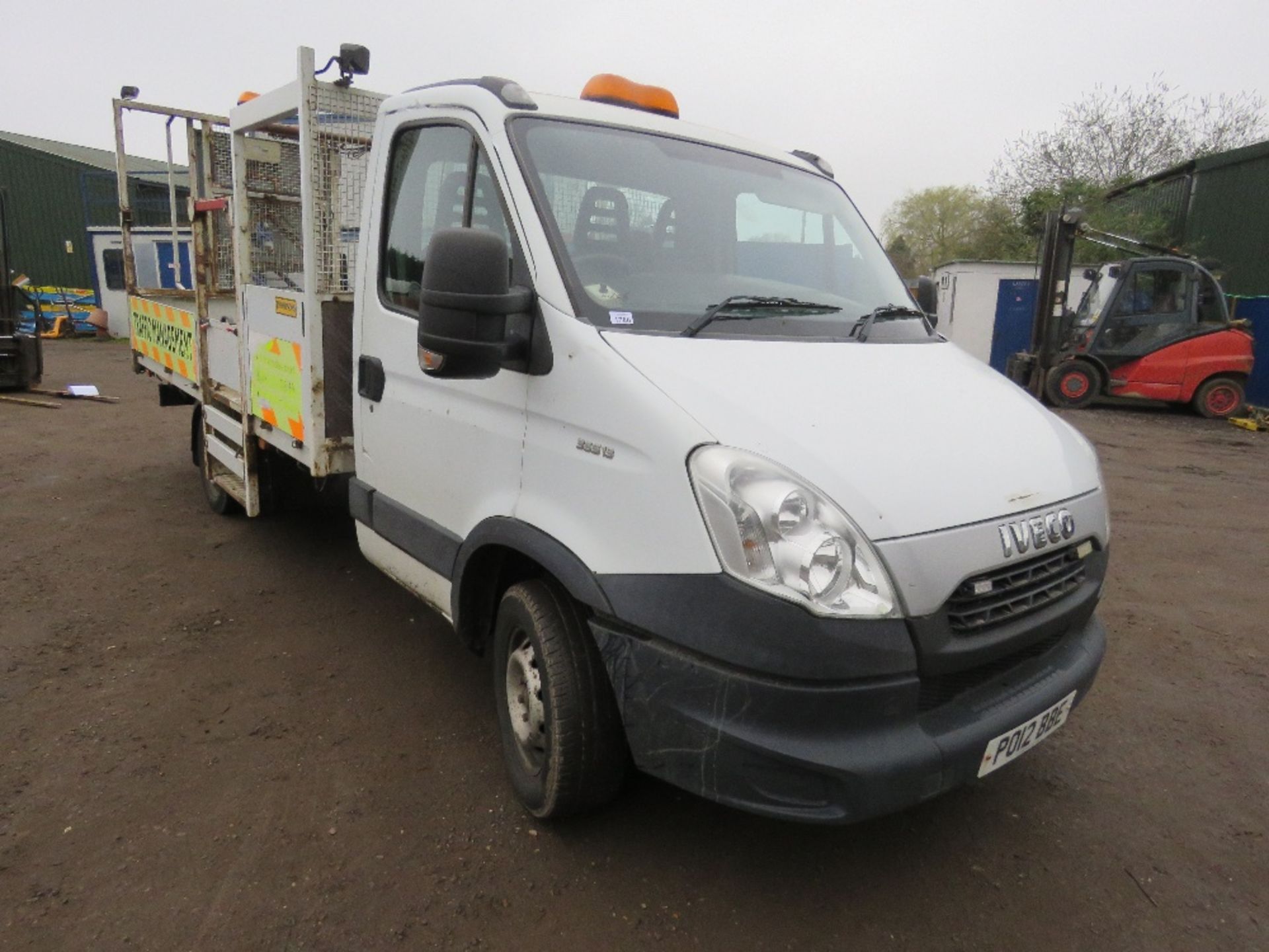 IVECO 35S13 TRAFFIC MANAGEMENT 3.5 TONNE DROP SIDE TRUCK REG: PO12 BBE. WITH V5 AND MOT UNTIL 26/04/