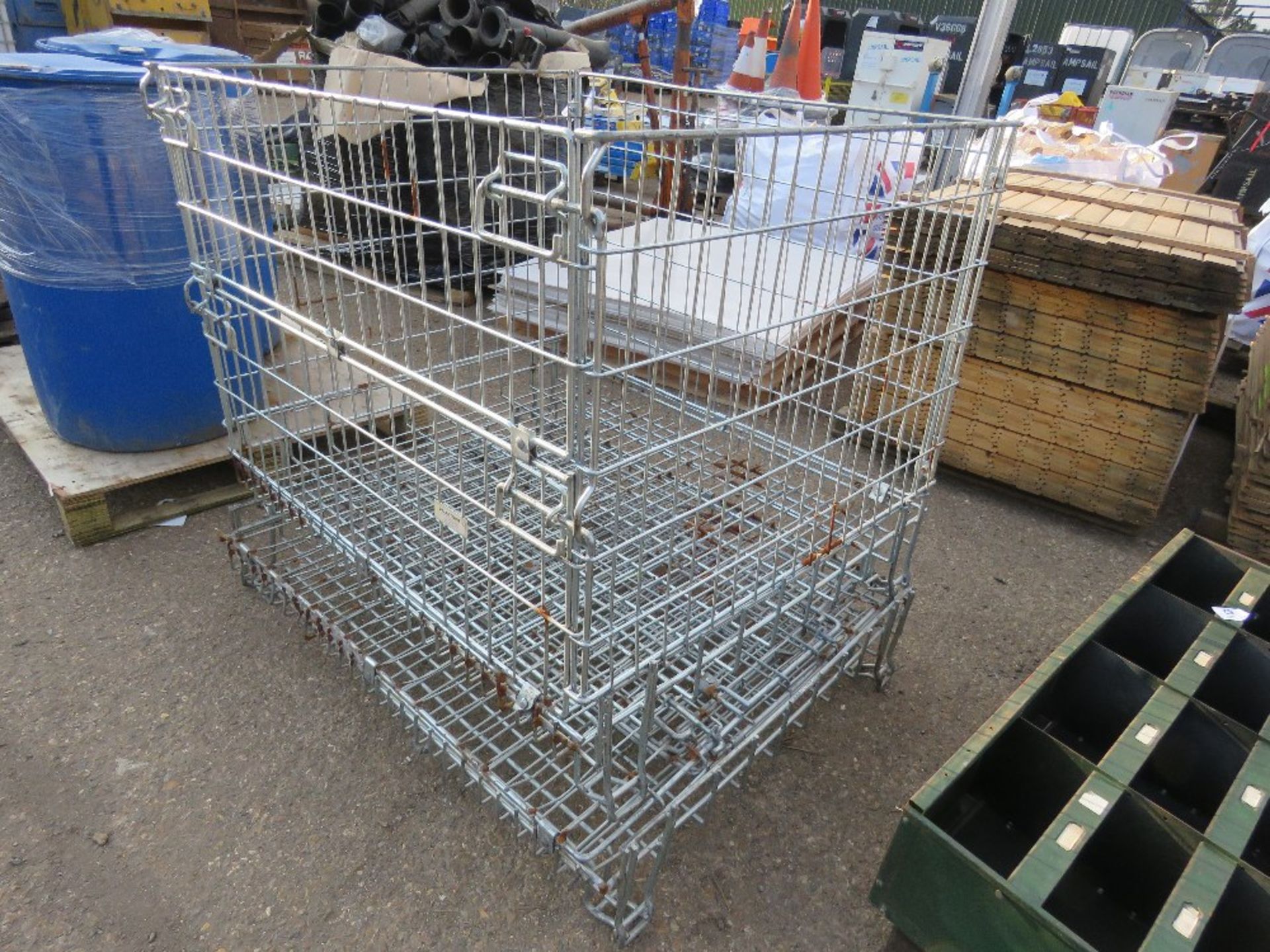 2 X METAL MESH SIDED FOLDING PALLET CAGES.....THIS LOT IS SOLD UNDER THE AUCTIONEERS MARGIN SCHEME,