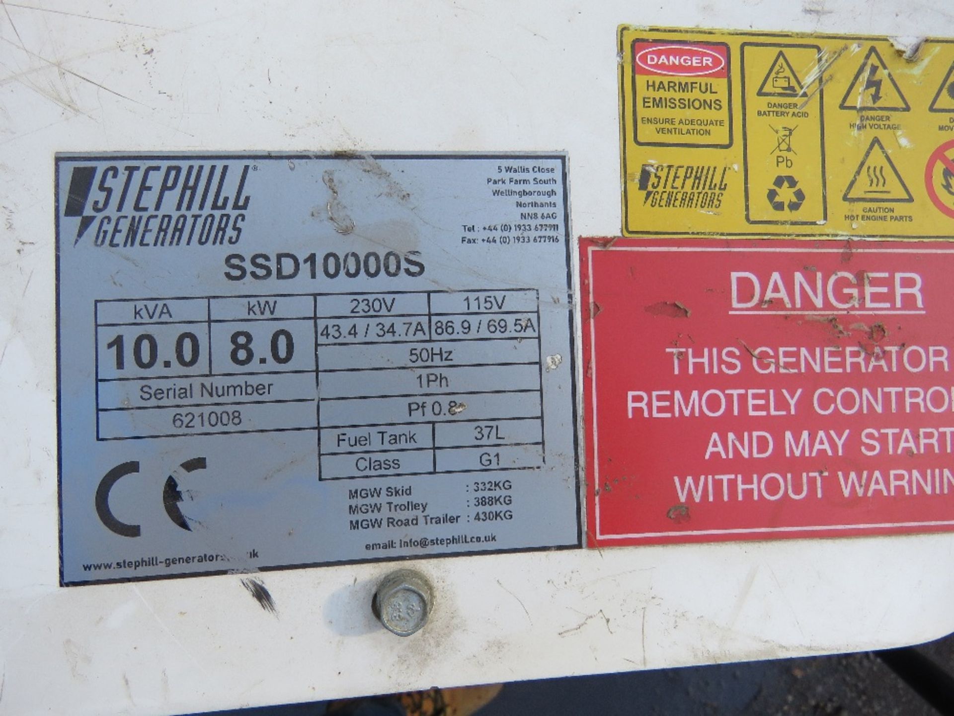 STEHILL 10KVA BARROW GENERATOR. WHEN TESTED WAS SEEN TO RUN AND SHOWED POWER ON GUAGE. KUBOTA ENGINE - Image 10 of 10