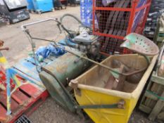 LARGE CYLINDER MOWER WITH SEAT AND COLLECTOR. KUBOTA GS300 ENGINE FITTED.